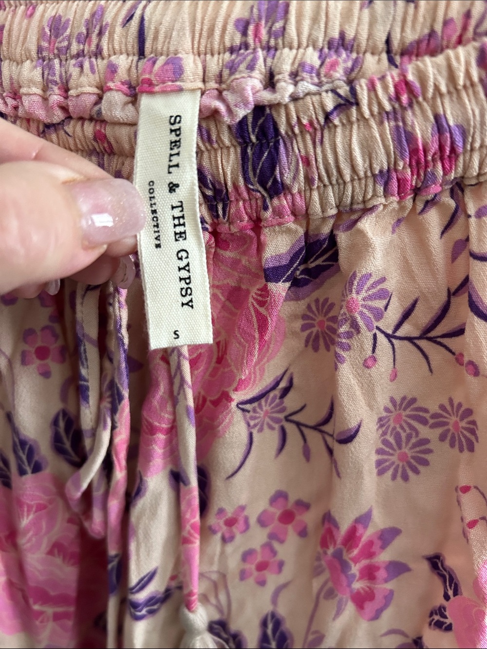 🌸Spell🌸 Wild Bloom Drawstring Ruffle Shorts S - Picture 7 of 8